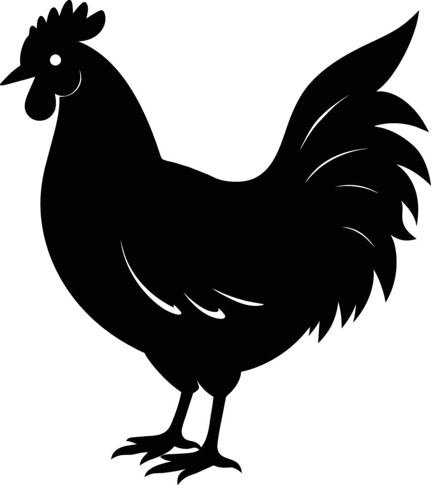 A majestic chicken silhouette embodies elegance and charm in captivating detail vector