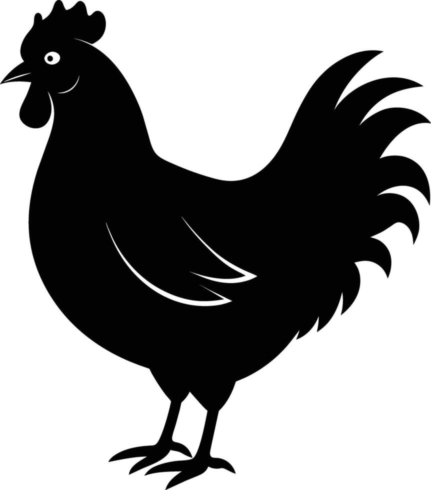 A majestic chicken silhouette embodies elegance and charm in captivating detail vector