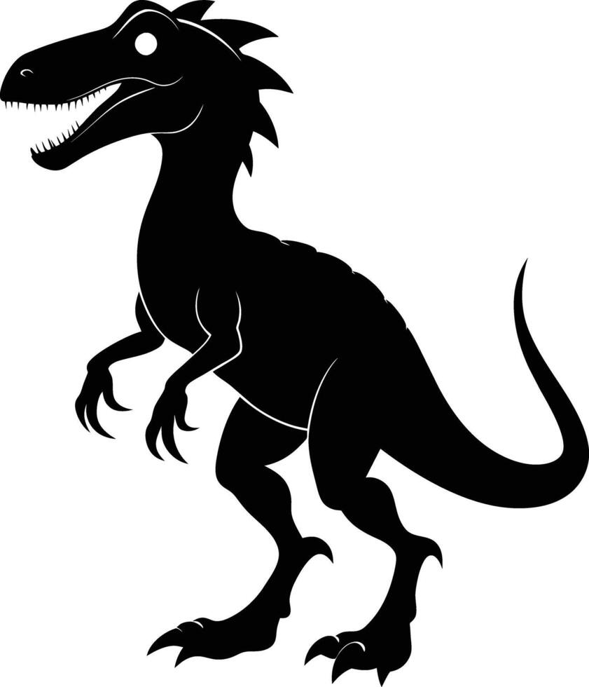 A detailed composition of dinosaur silhouette vector