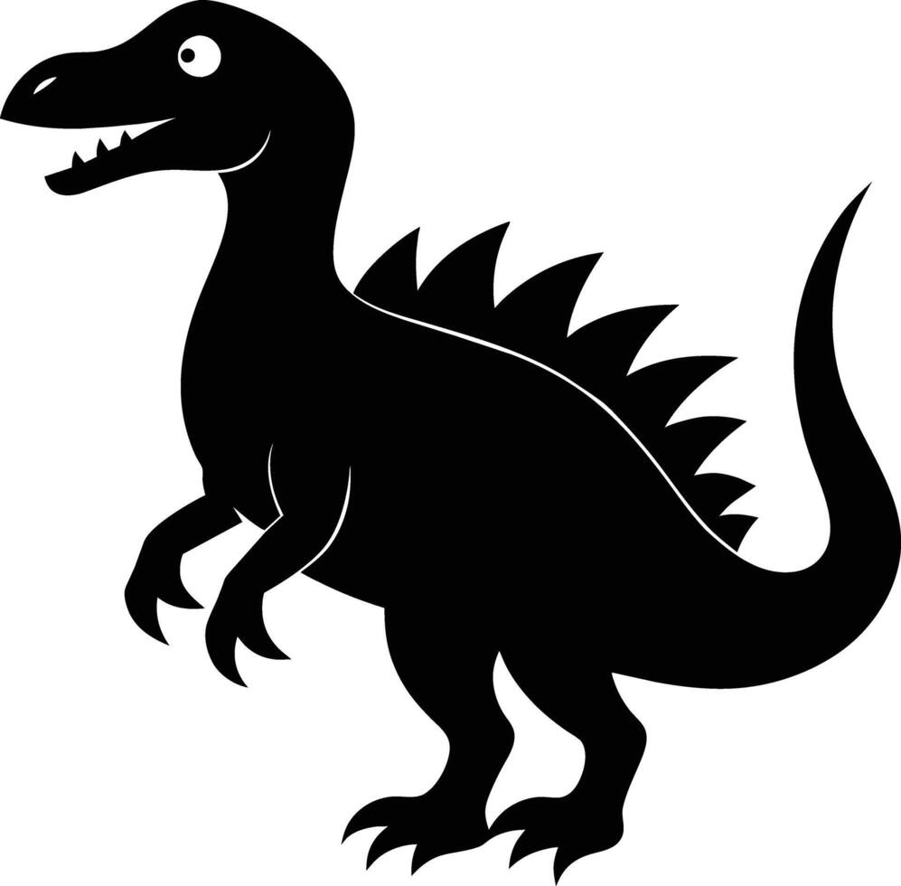 A detailed composition of dinosaur silhouette vector