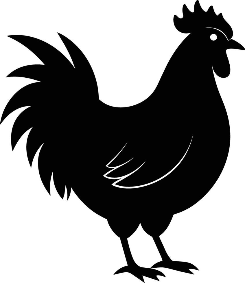 A majestic chicken silhouette embodies elegance and charm in captivating detail vector