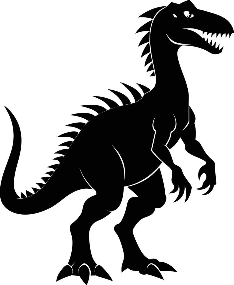 A detailed composition of dinosaur silhouette vector