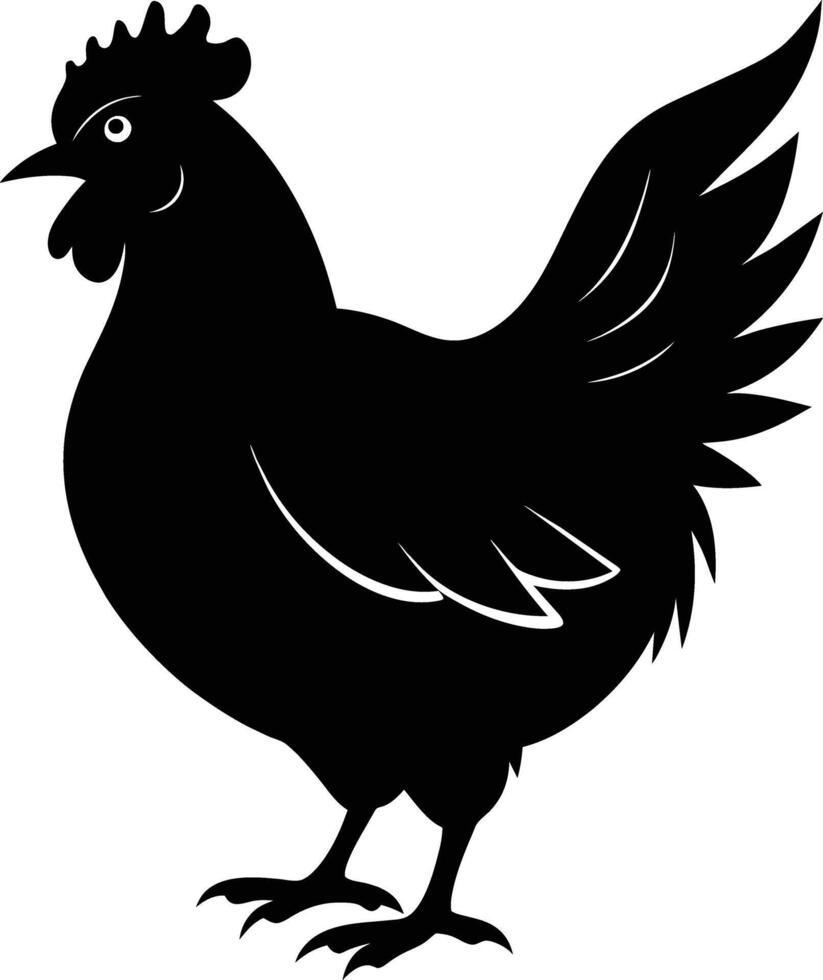 A majestic chicken silhouette embodies elegance and charm in captivating detail vector