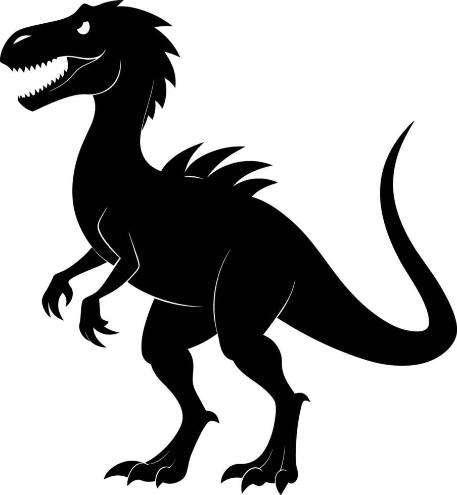 A detailed composition of dinosaur silhouette vector