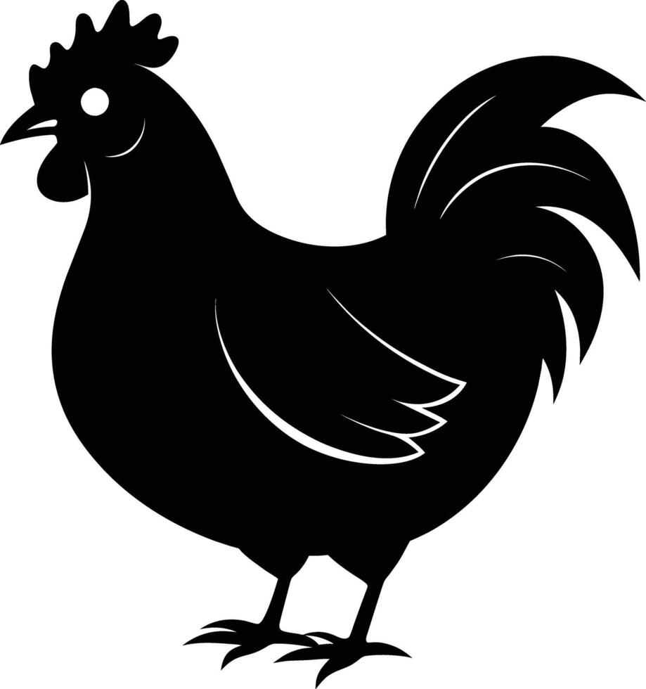 un majestuoso pollo silueta encarna elegancia y encanto en cautivador detalle vector