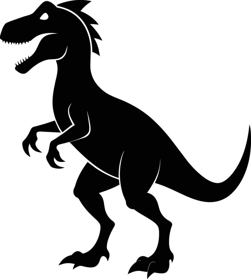 A detailed composition of dinosaur silhouette vector