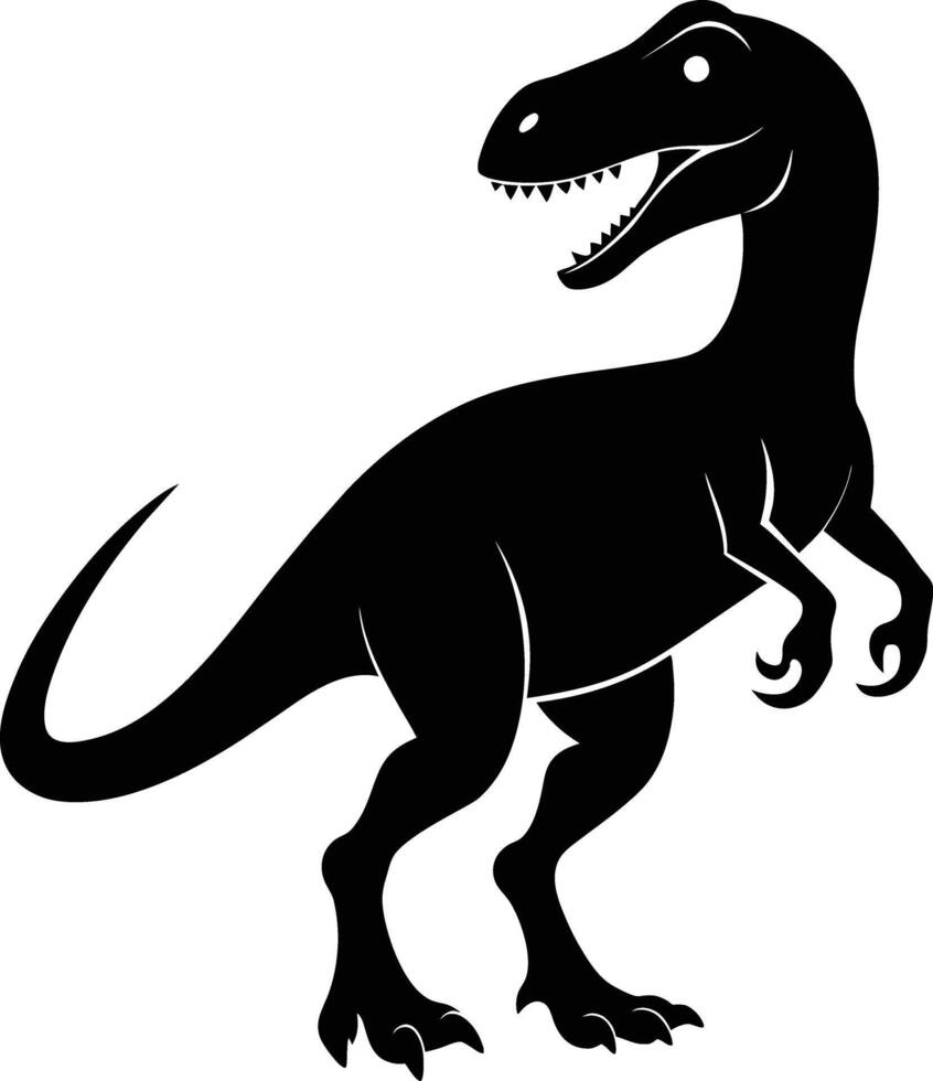 A detailed composition of dinosaur silhouette vector