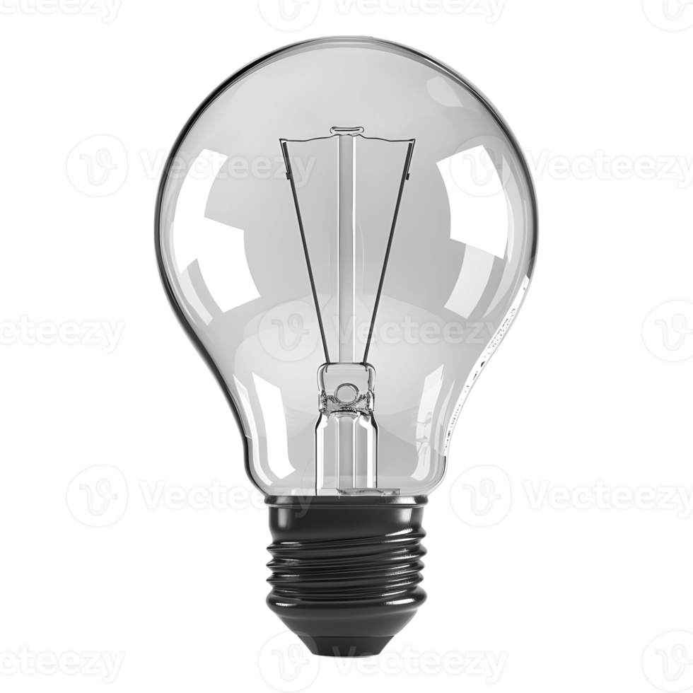 3D Rendering of a Light Bulb on Transparent Background png