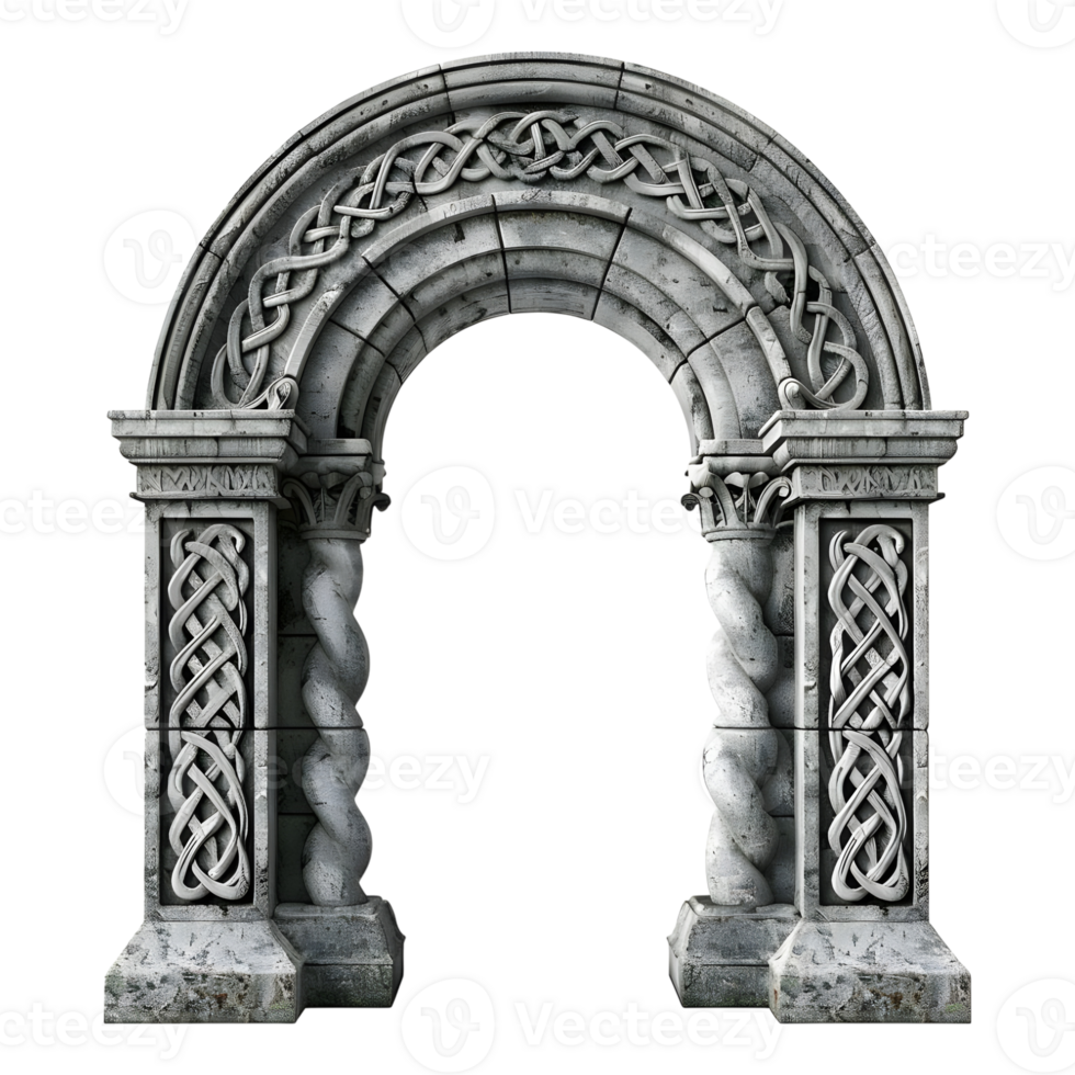 Stone Rounded Entrance Ancient Wall on Transparent background png