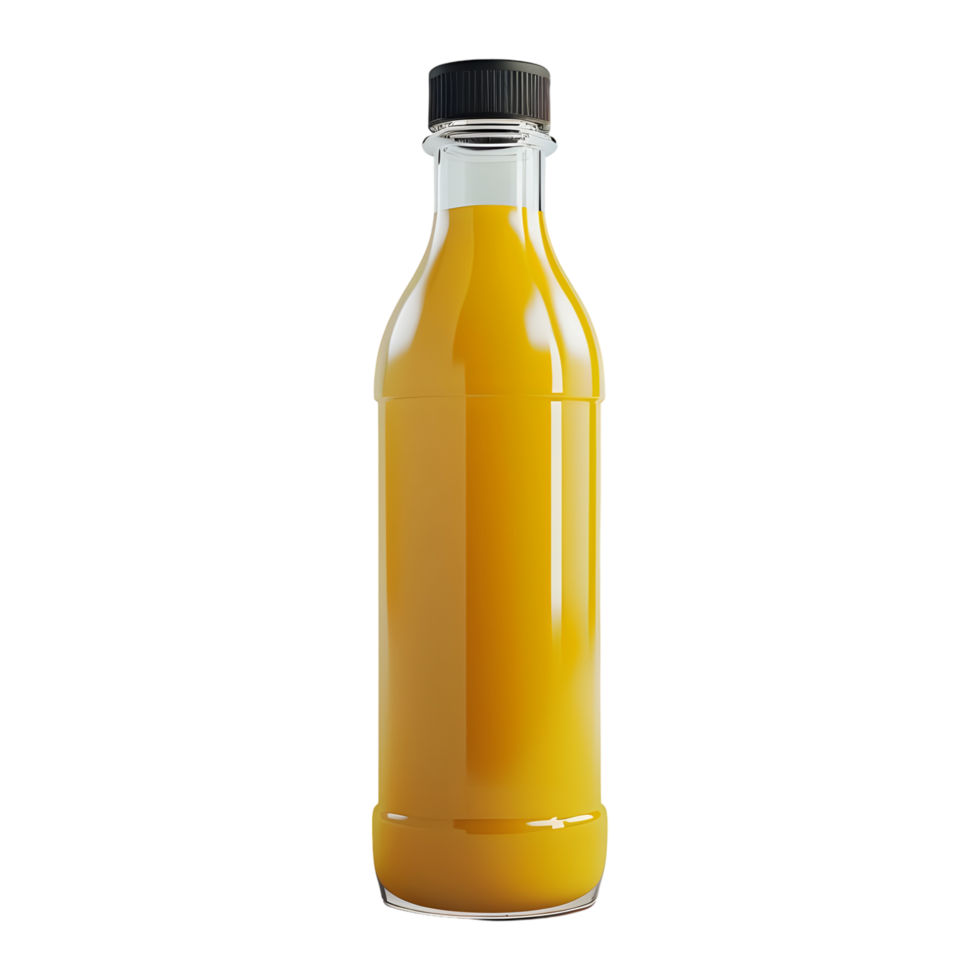 3D Rendering of a Mango Juice Bottle on Transparent Background png