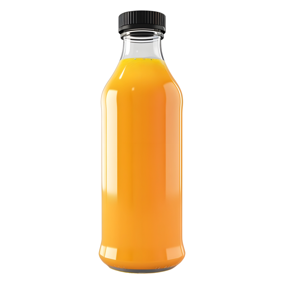 3D Rendering of a Mango Juice Bottle on Transparent Background png