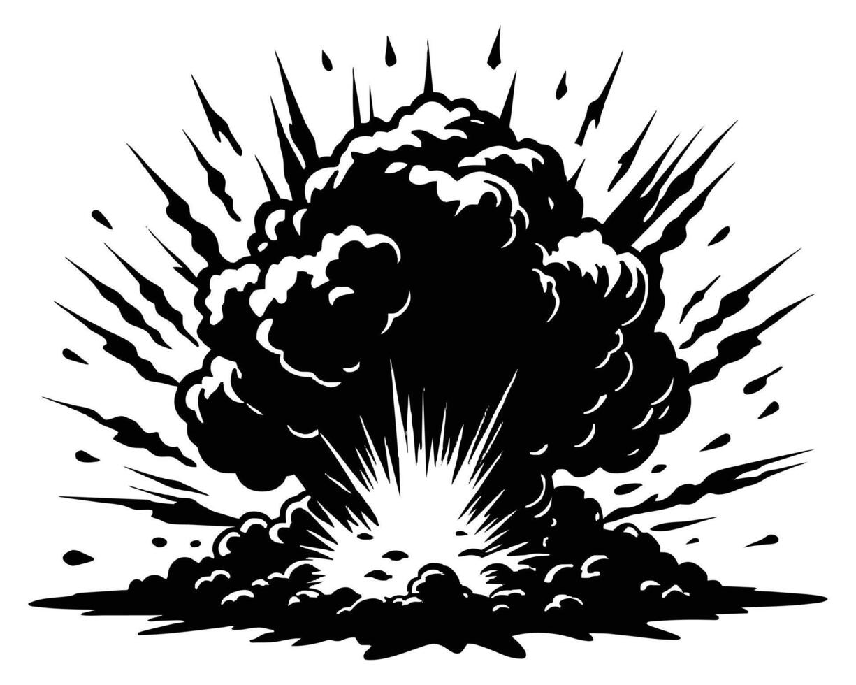 Dynamite or bomb explosion boom clouds vector