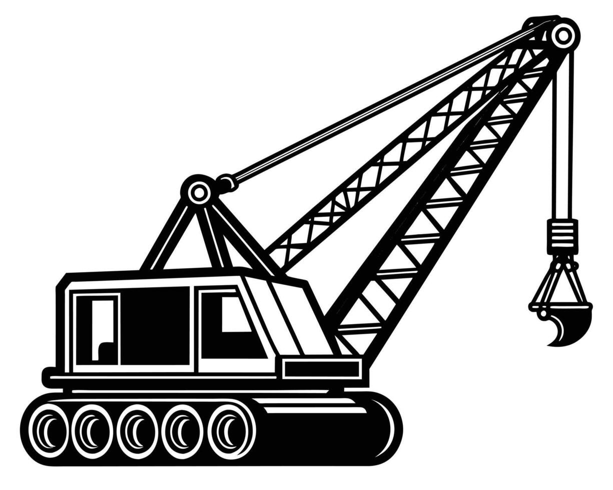 Lifting crane hand drawn sketch vector