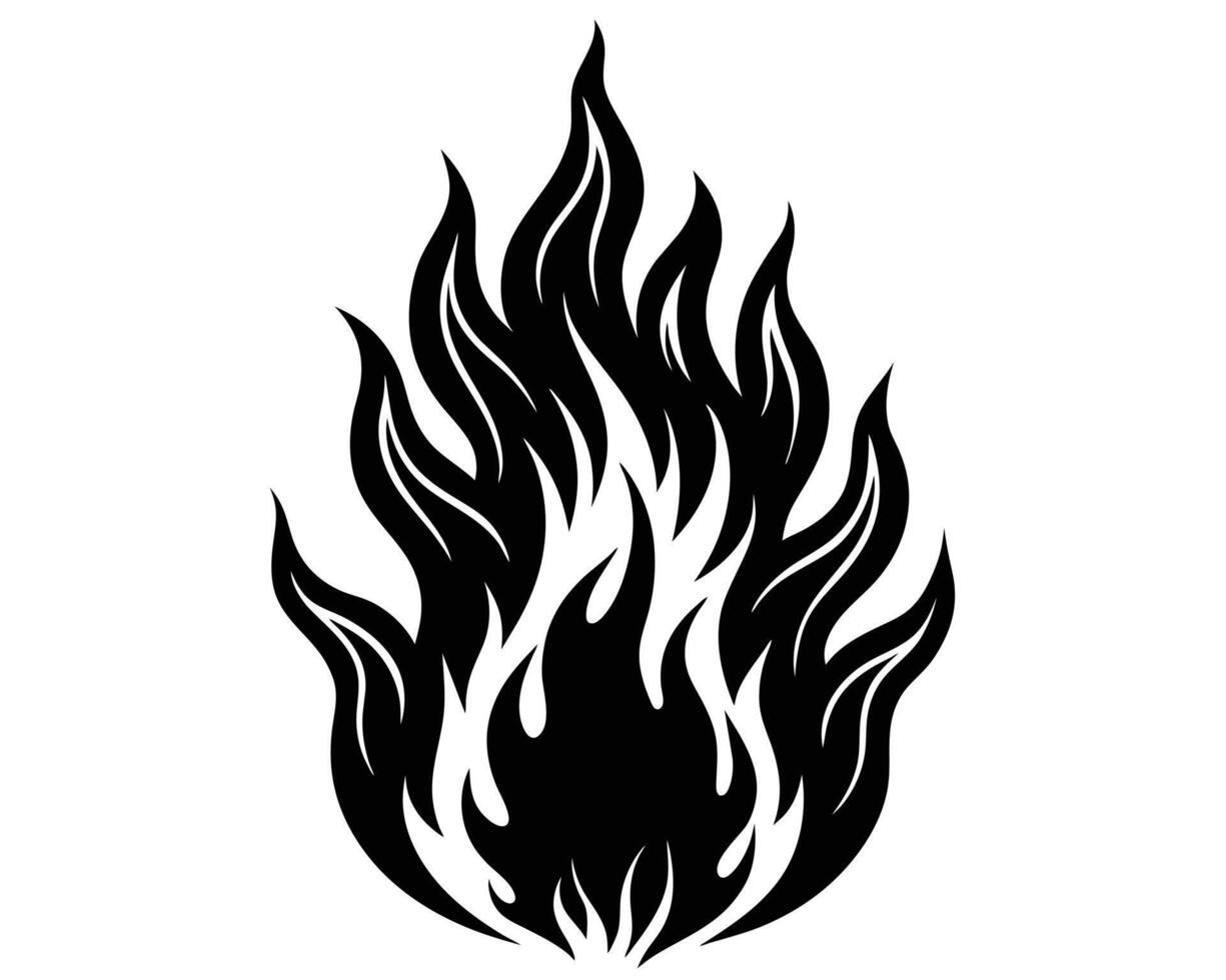 Fire flames Illustration Black and White vector