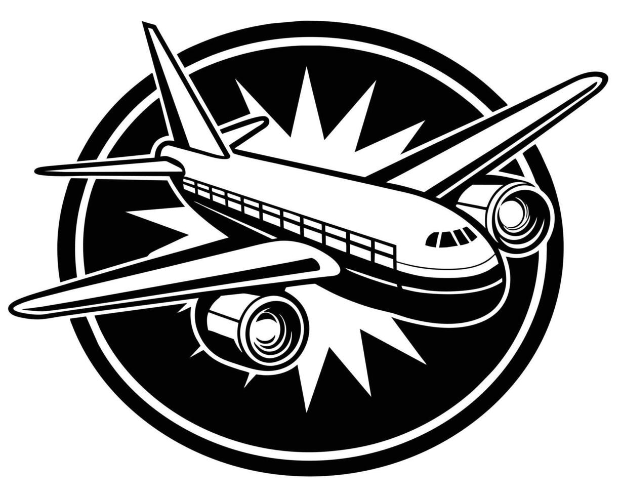 Airplane flying drawing vector