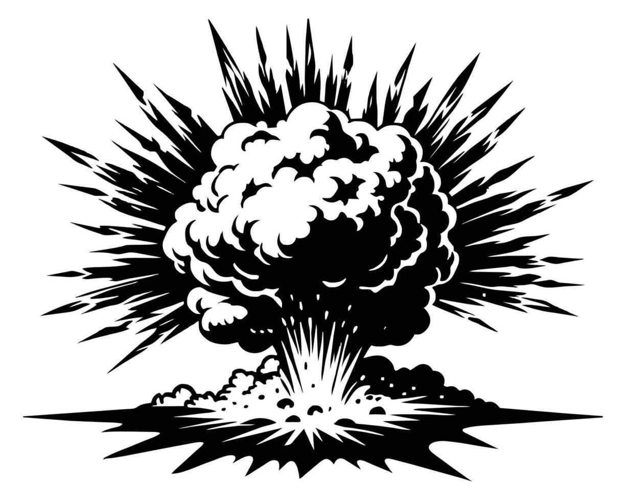 Dynamite or bomb explosion boom clouds vector