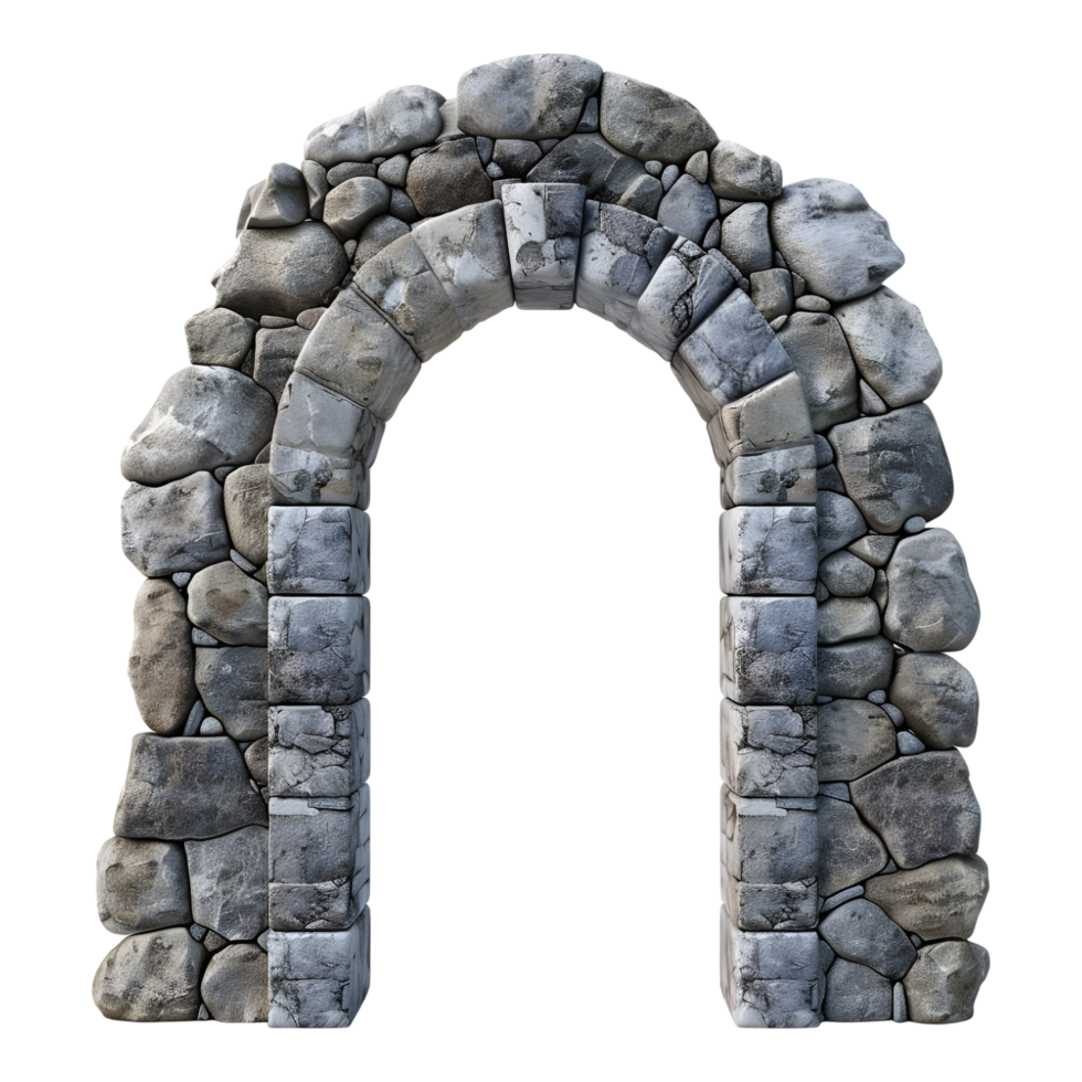 antiguo Roca portón en transparente antecedentes png