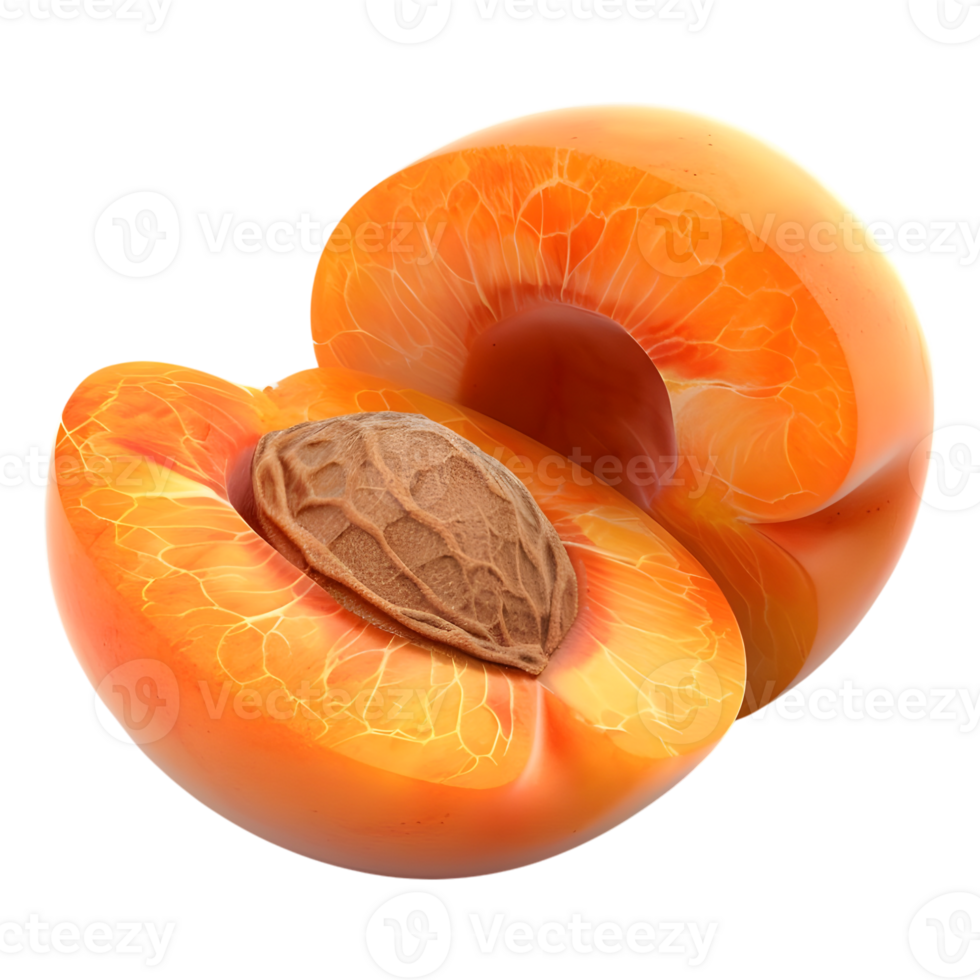 3D Rendering of a Orange Apricot on Transparent Background png