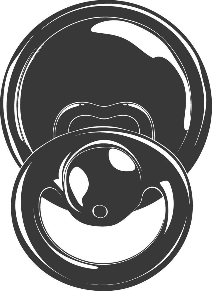 silhouette baby pacifier full black color only vector
