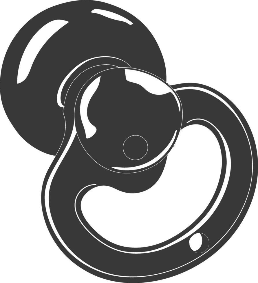 silhouette baby pacifier full black color only vector