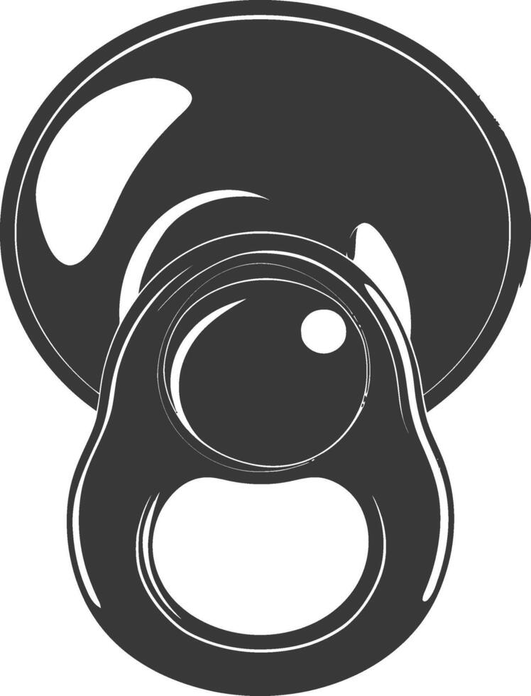 silhouette baby pacifier full black color only vector