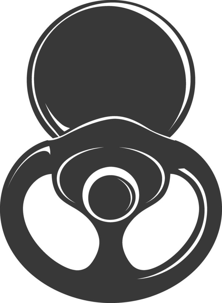 silhouette baby pacifier full black color only vector