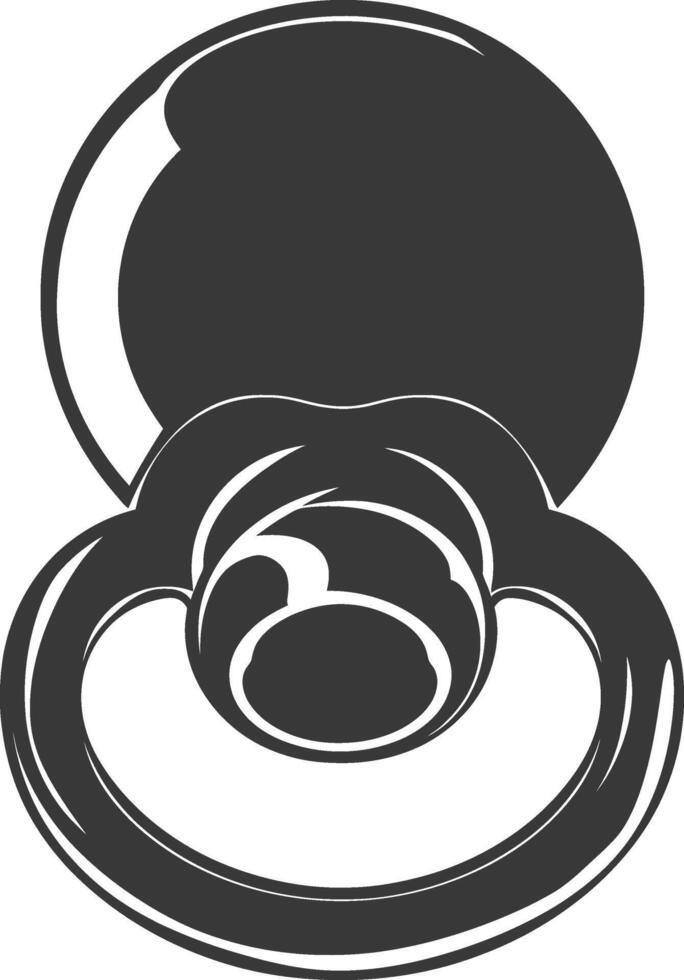 silhouette baby pacifier full black color only vector
