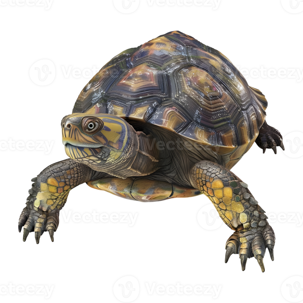 3D Rendering of a Tortoise on Transparent Background png