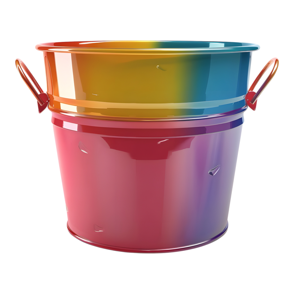 3D Rendering of a Colorful Basket Empty on Transparent Background png