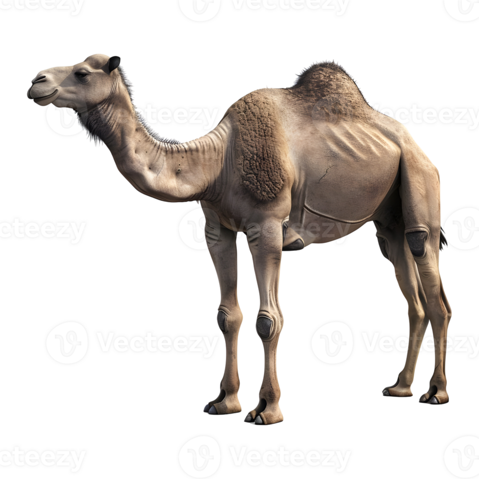 3D Rendering of a Camel Standing on Transparent Background png