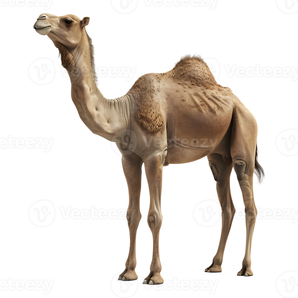 3D Rendering of a Camel Standing on Transparent Background png