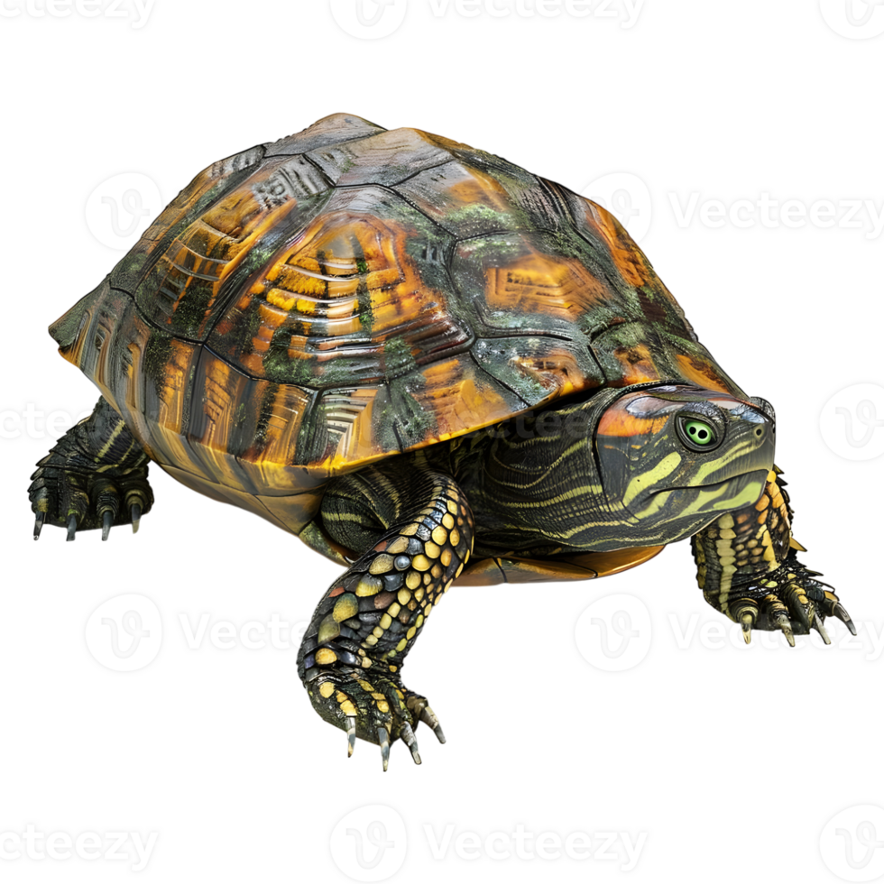 3D Rendering of a Tortoise on Transparent Background png