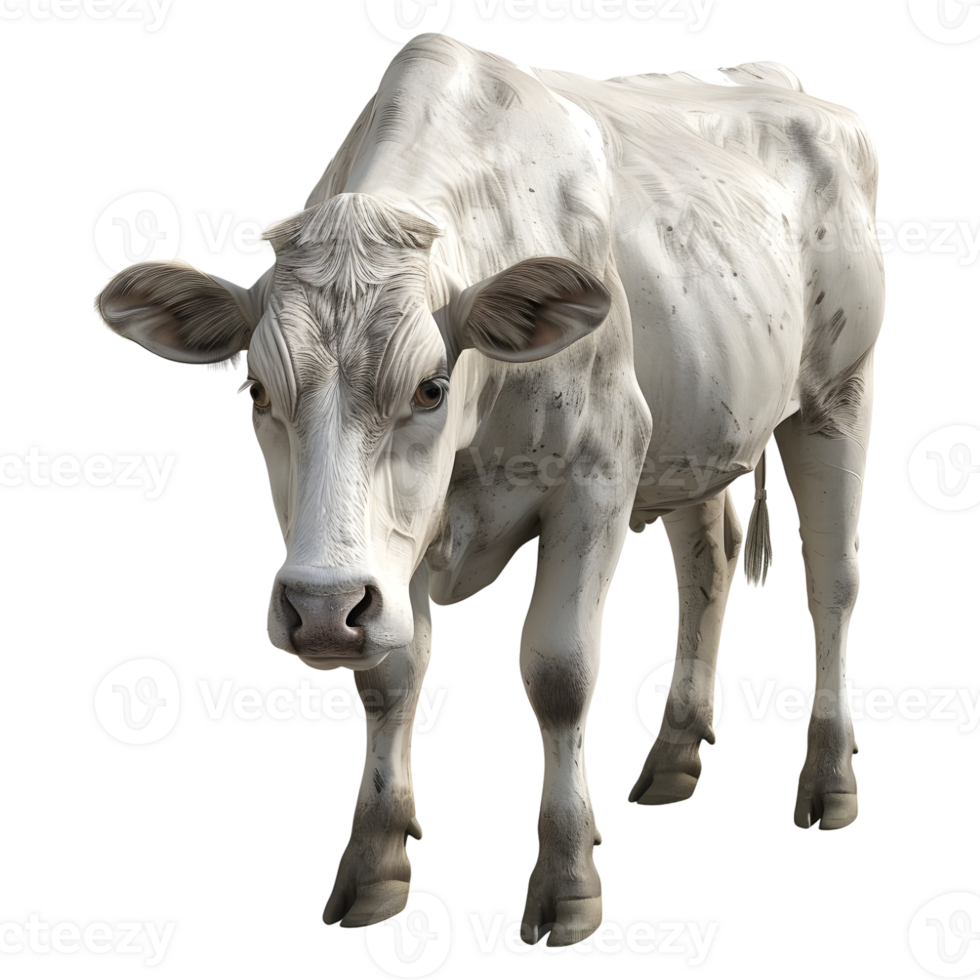 3D Rendering of a Bull Standing on Transparent Background png