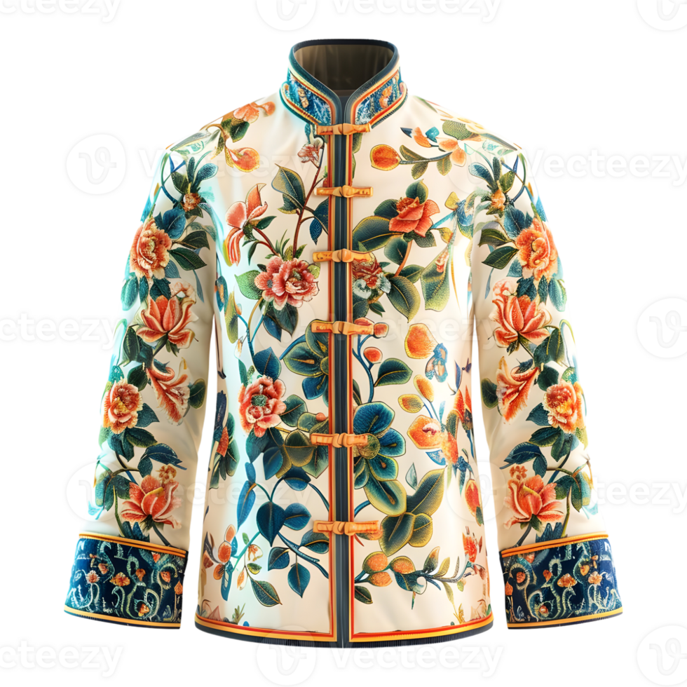 3D Rendering of a Chinese Traditional Dress on Transparent Background png