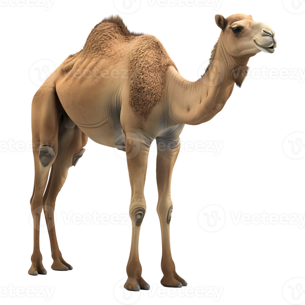 3D Rendering of a Camel Standing on Transparent Background png
