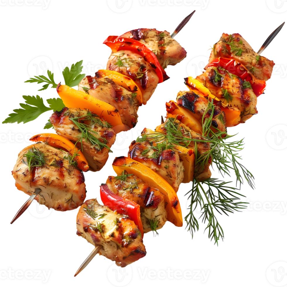 3D Rendering of a Barbecue Meat Stick Spicy on Transparent Background png