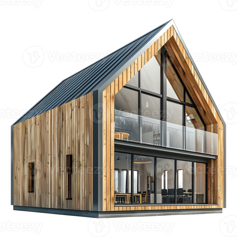3D Rendering of a Modern Luxury House on Transparent Background png