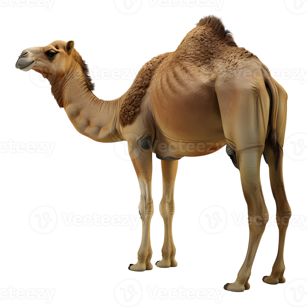 3D Rendering of a Camel Standing on Transparent Background png