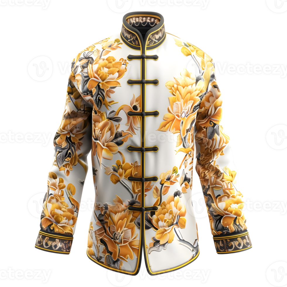 3D Rendering of a Chinese Traditional Dress on Transparent Background png