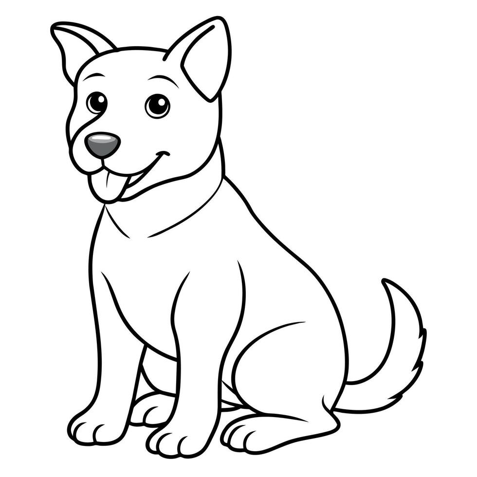 dog coloring book illustration line art vector