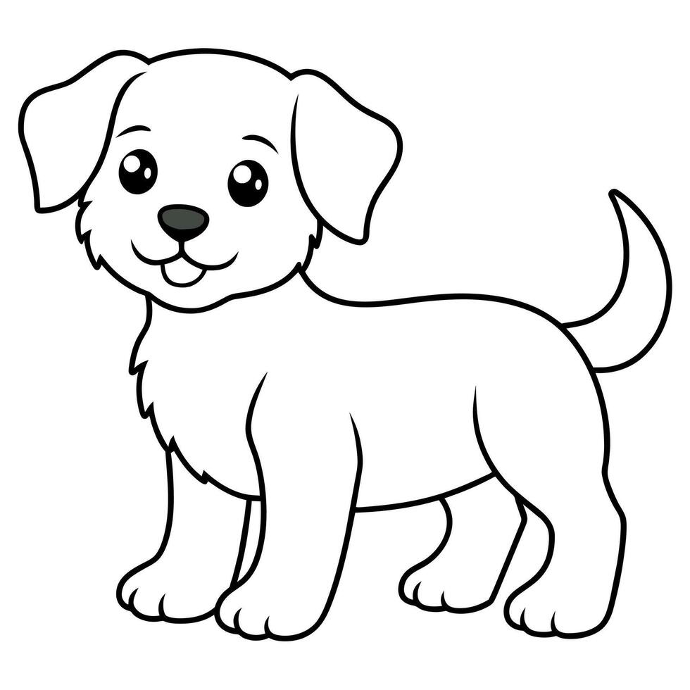 dog coloring book illustration line art vector