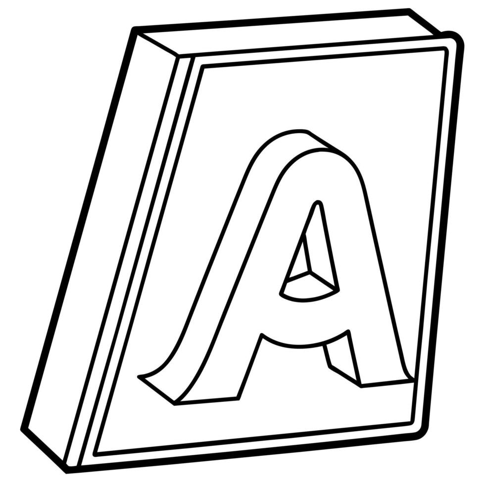 A alphabet coloring book illustration, A letter logo illustration vector