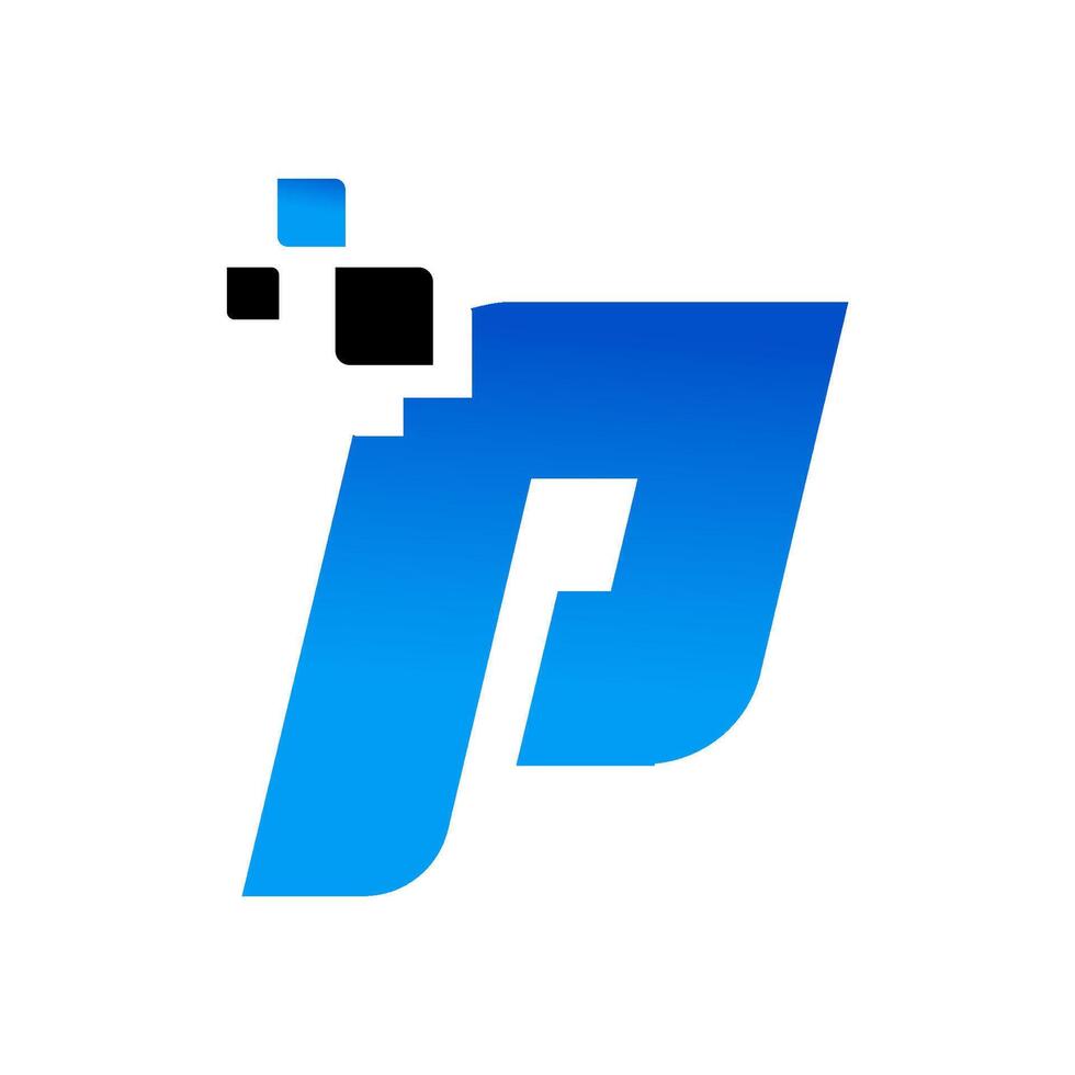 P tech logo design illustration vector