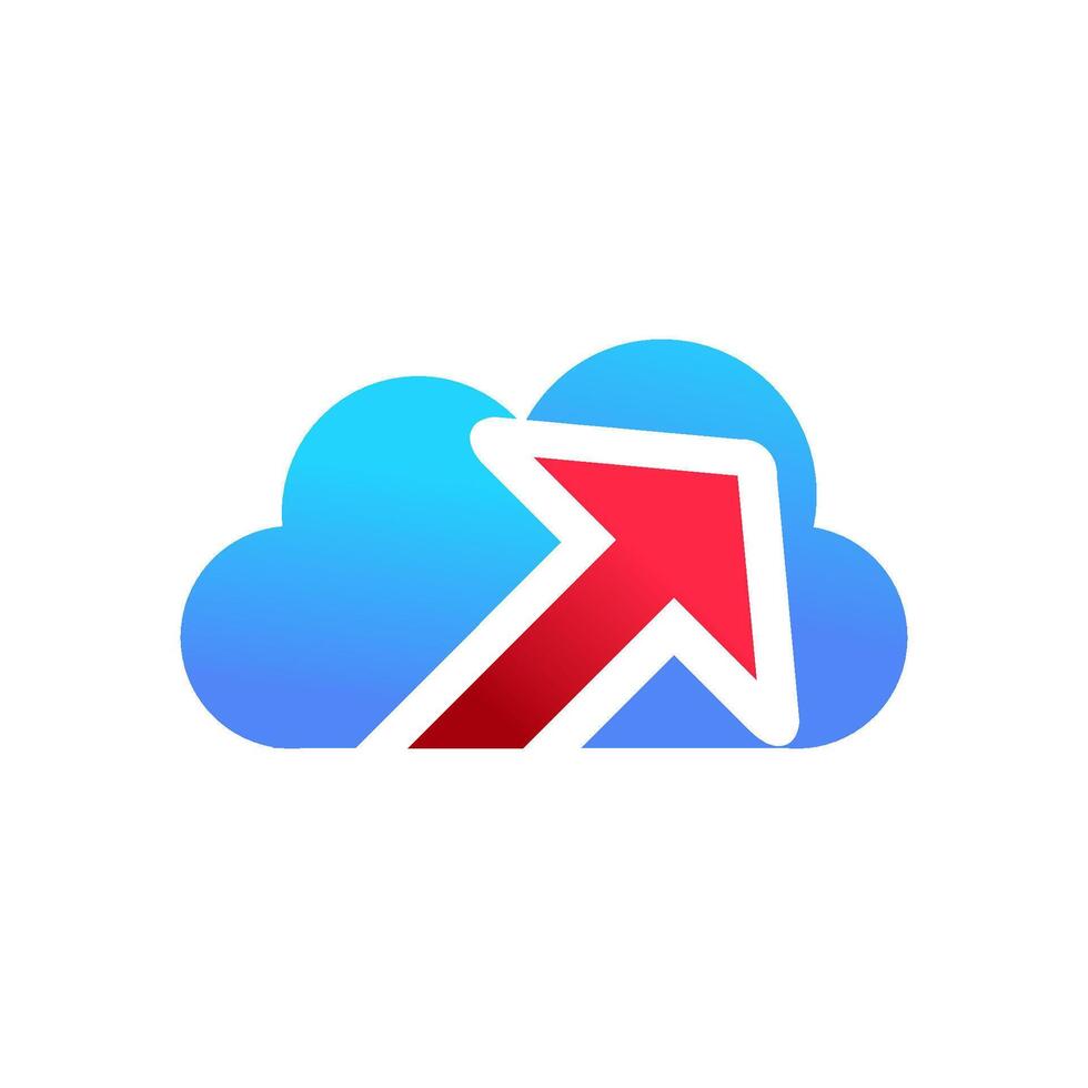 tech cloud logo design illustration vector
