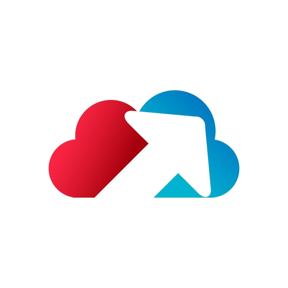 tech cloud logo design illustration vector