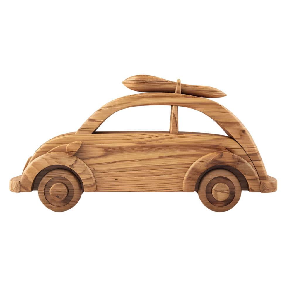 en bois jouet voiture sur transparent Contexte png