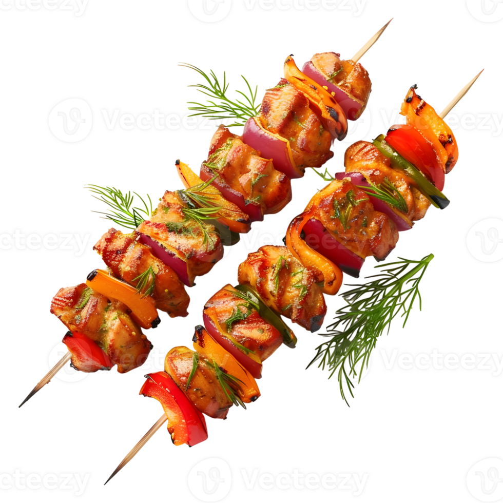 3D Rendering of a Barbecue Meat Stick Spicy on Transparent Background png