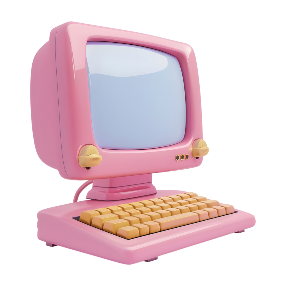 3D Rendering of a Toy Computer for Babies on Transparent Background png