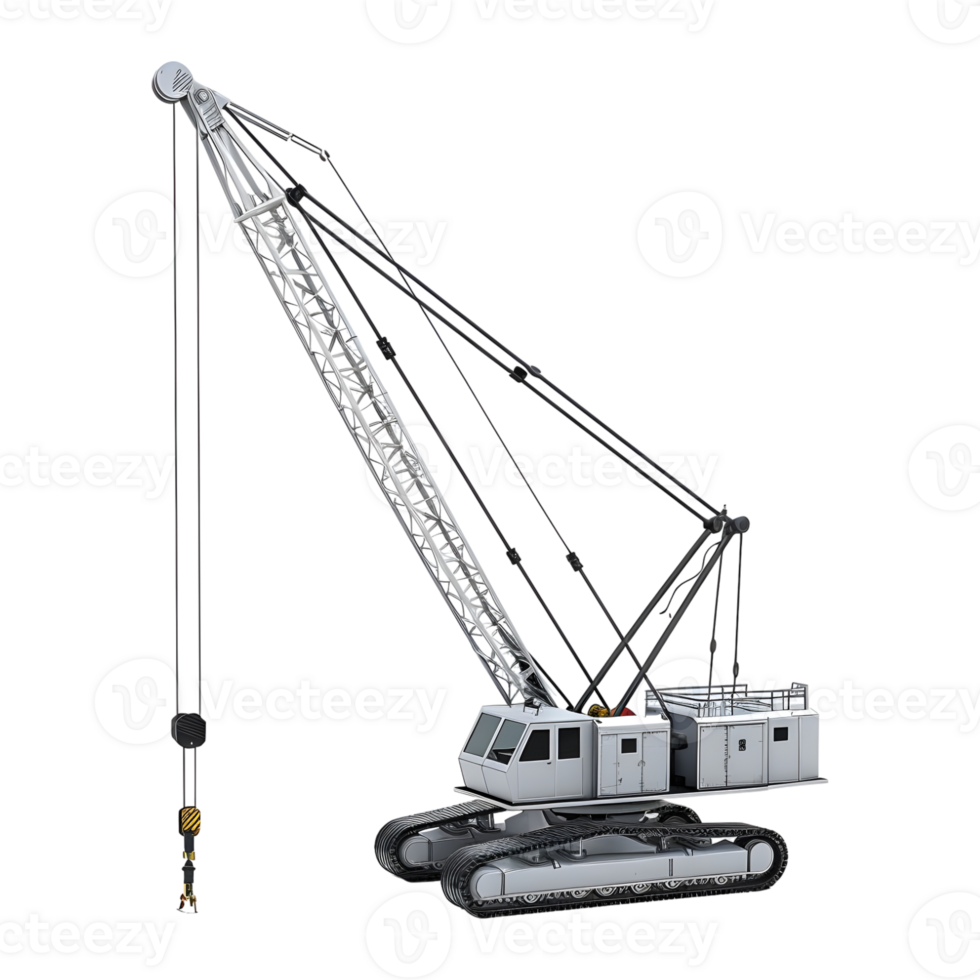 3D Rendering of a Crawler Crane on Transparent Background png