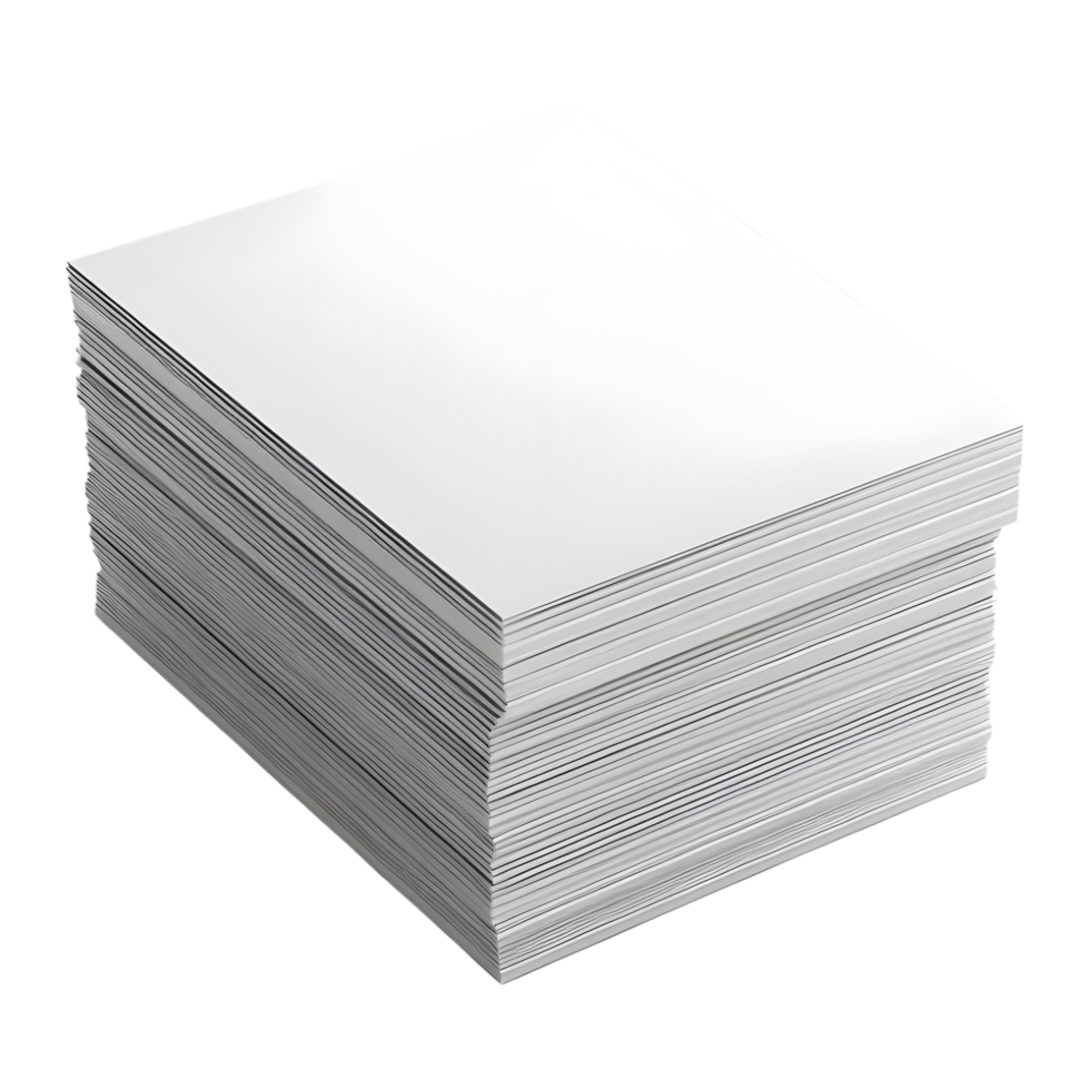 Pile of White papers on Transparent background png